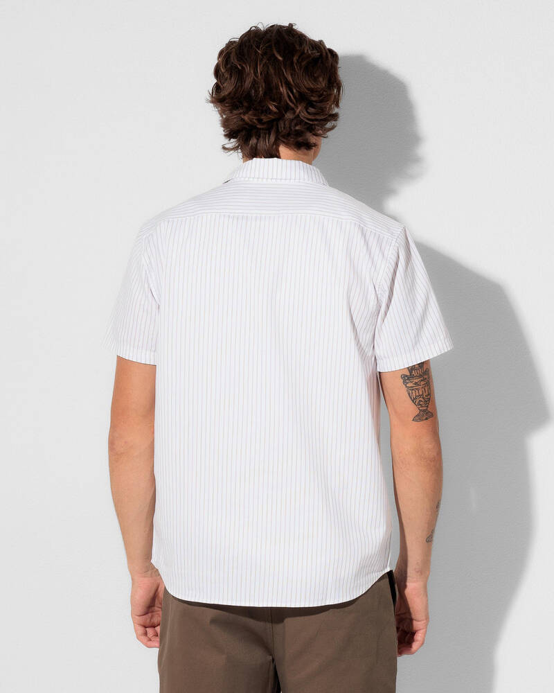 RVCA Pinstripe Short Sleeve Shirt for Mens