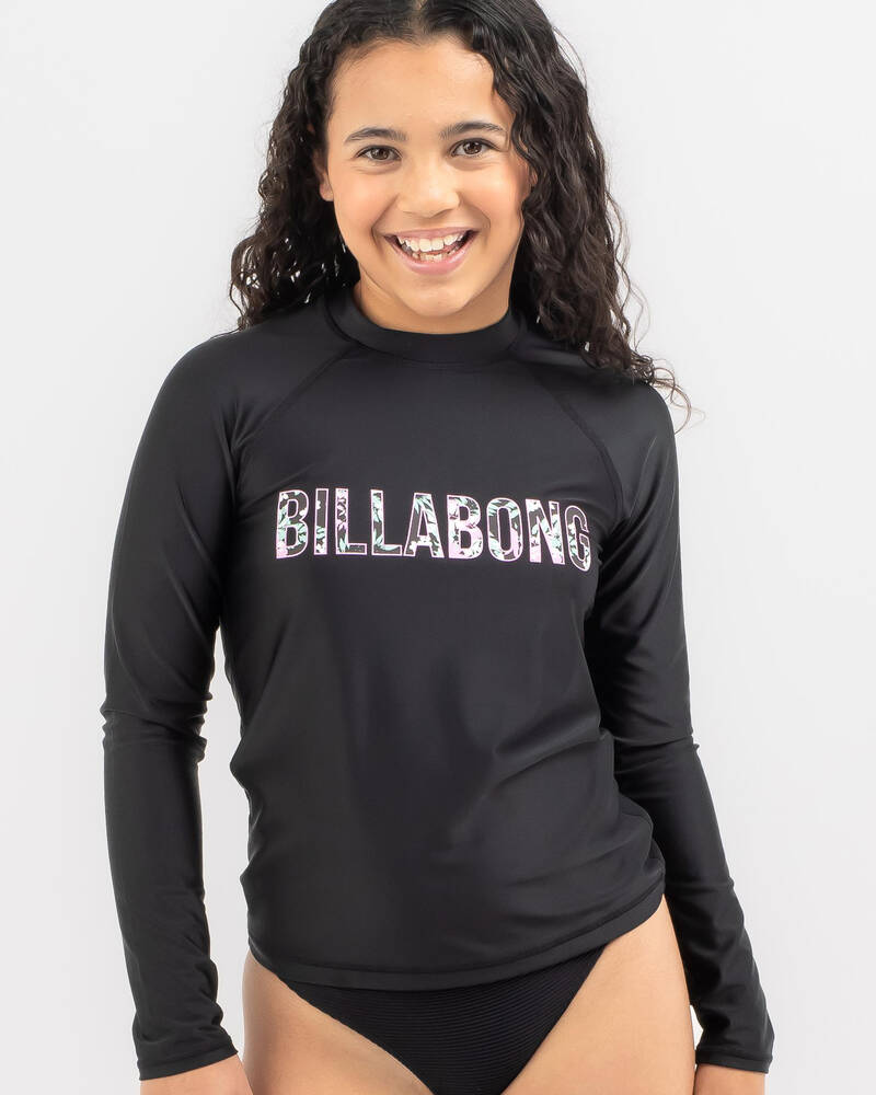 Billabong Girls' Beachcomber Logo Long Sleeve Rash Vest for Womens
