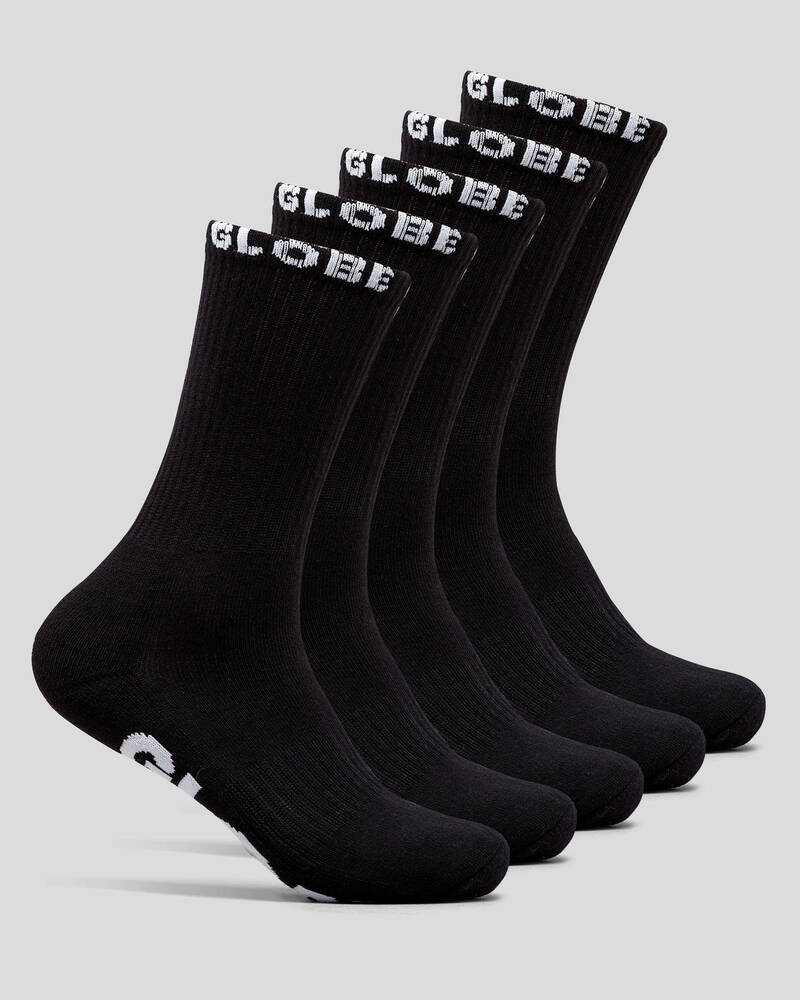 Globe Boys' Blackout Socks 5 Pack for Mens