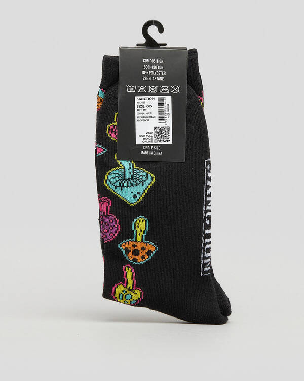 Sanction Mushroom Magic Crew Socks for Mens