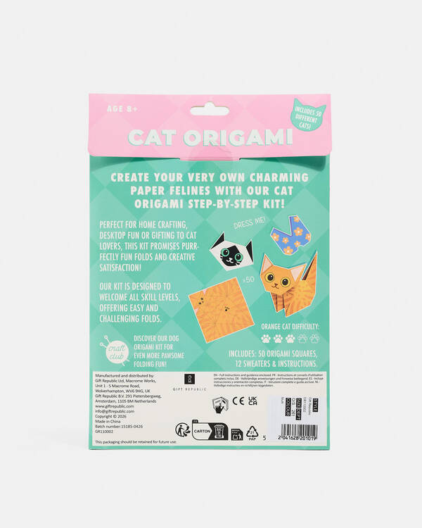 Gift Republic Cat Origami for Unisex