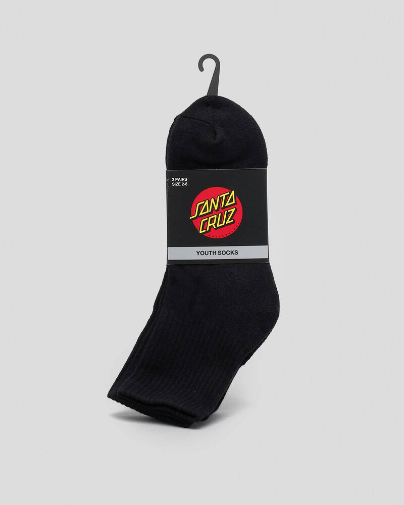 Santa Cruz Boys' Classic Dot Mid Crew Socks 2 Pack for Mens