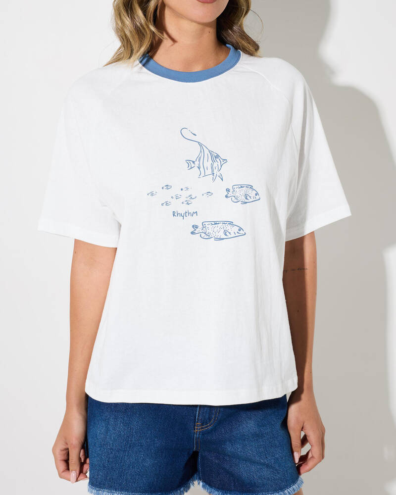 Rhythm Fish Raglan T-Shirt for Womens