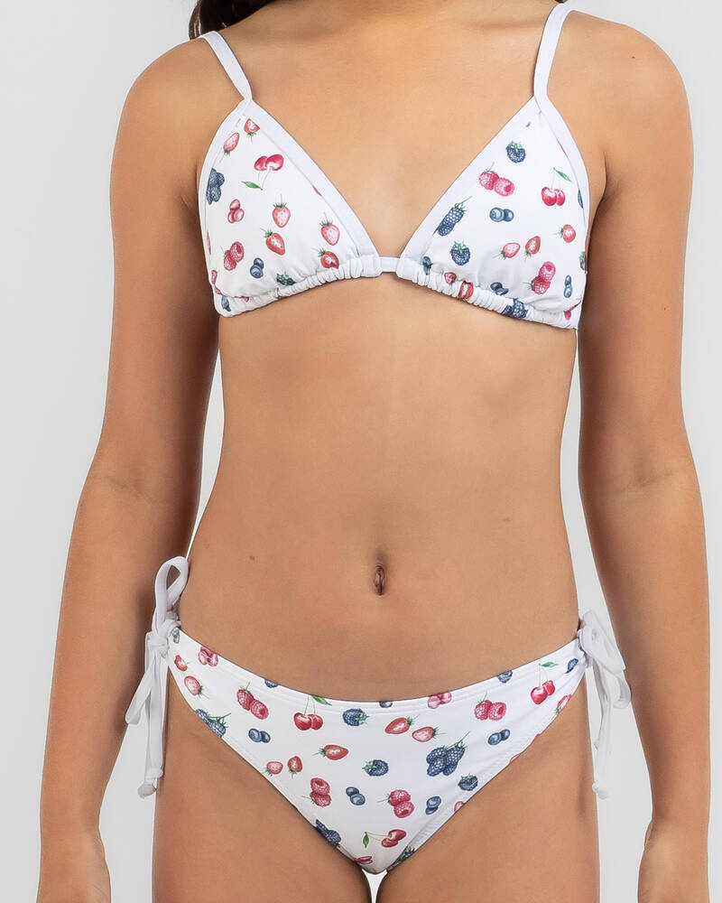 Kaiami Girls' Berry Crush Triangle Bikini Set for Womens
