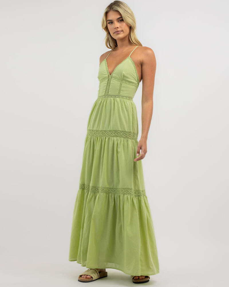 slim fit dress slacks Caroline Kilkenny Everly Corsage Midi Dress, Green main image 1
