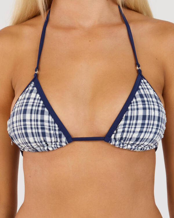Rhythm London Check Sliding Triangle Bikini Top for Womens