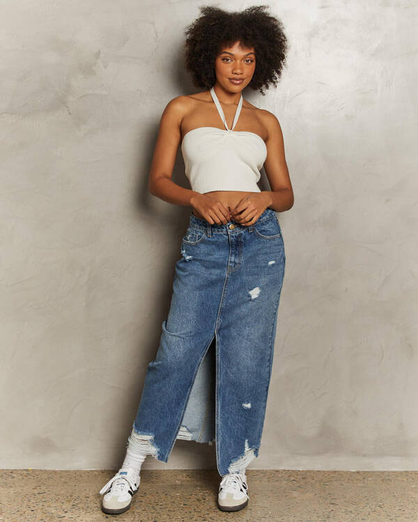 Aire Maxi Denim Skirt