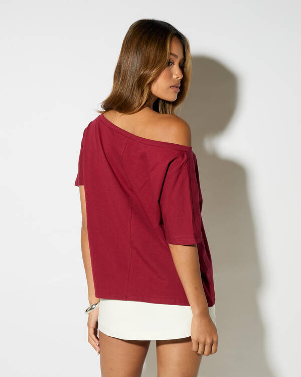 Ava And Ever Raven Off Shoulder T-Shirt for Womens
