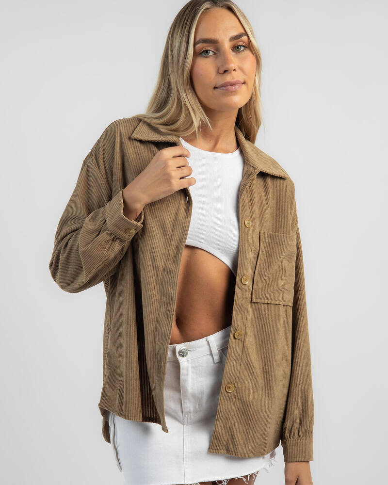 Mooloola Ontario Cord Long Sleeve Shirt for Womens