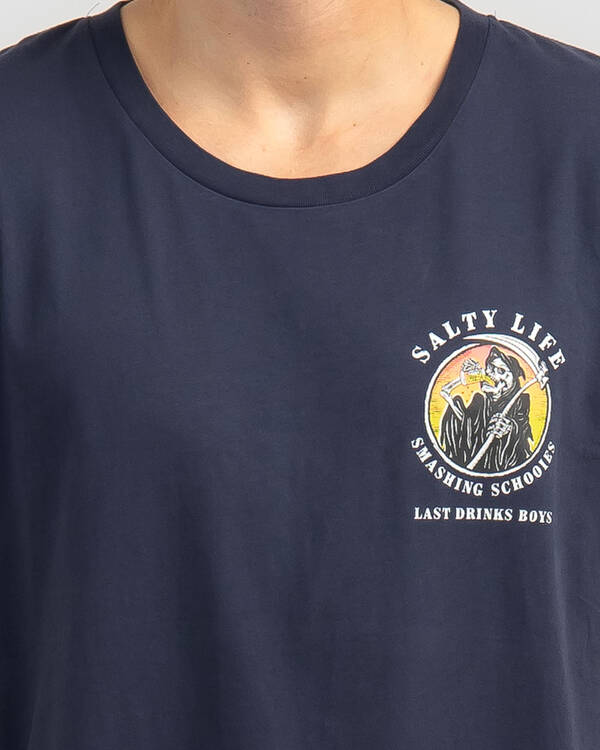 Salty Life Last Drinks T-Shirt for Mens