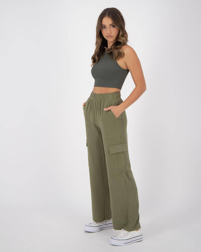 Shop Ava And Ever Davenport Beach Pants In Khaki - Fast Shipping & Easy ...