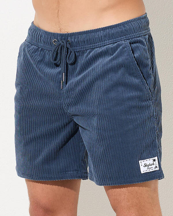 Skylark Ridge Cord Elastic Waist Shorts for Mens