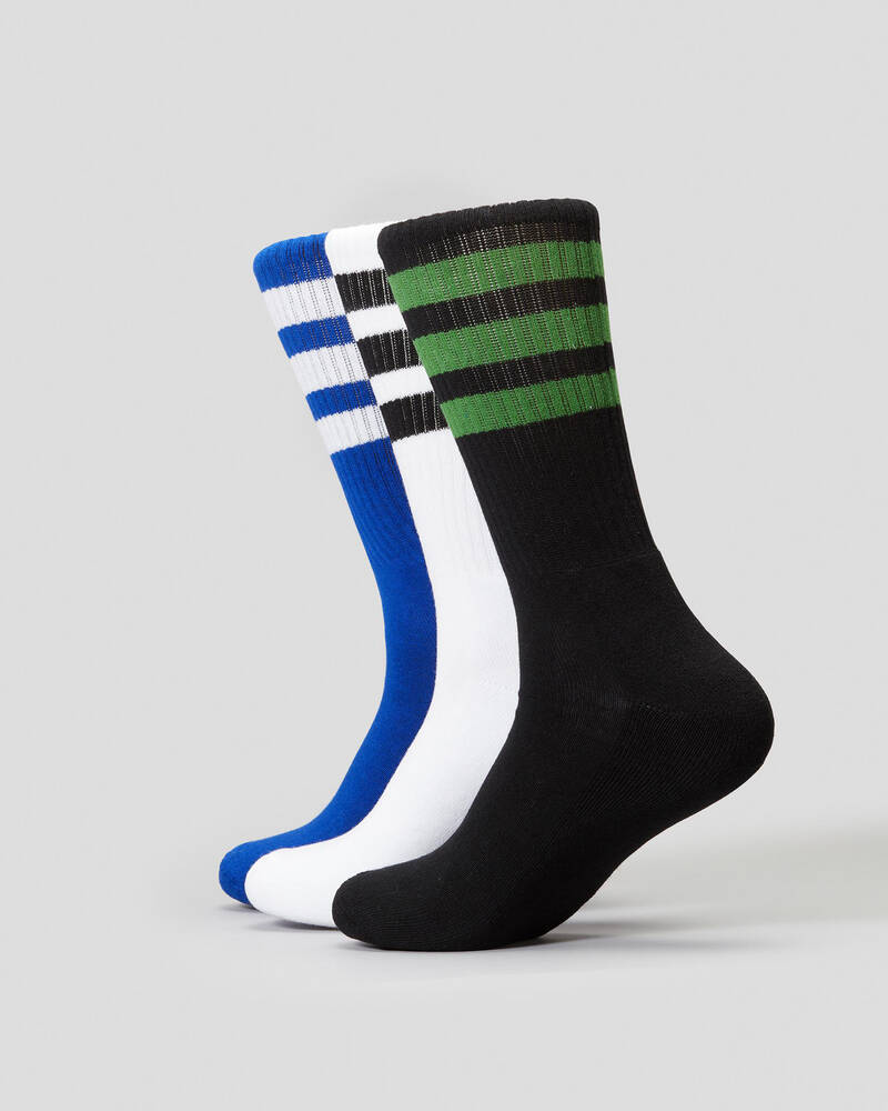 Stussy SS Link Stripe Socks 3 Pack for Mens