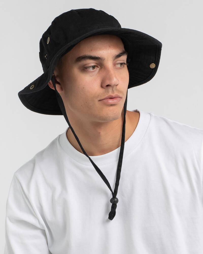 Shop Jacks Dune Wide Brim Hat In Black Fast Shipping & Easy Returns