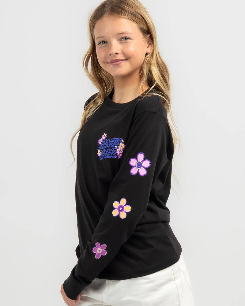 Santa Cruz Girls' Blooming Stack Long Sleeve T-Shirt for Womens