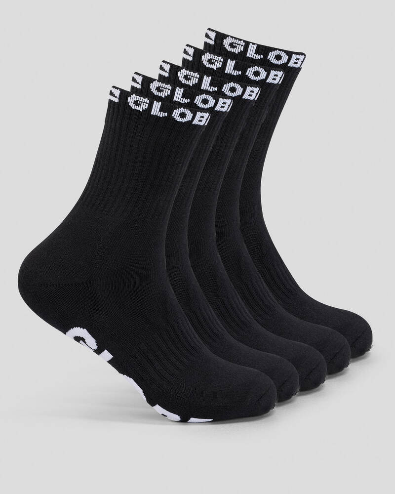 Globe Blackout Quater Crew Socks 5 Pack for Mens