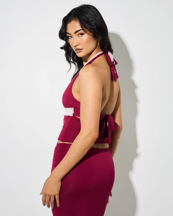 Ava And Ever Charlie Lace Halter Top for Womens