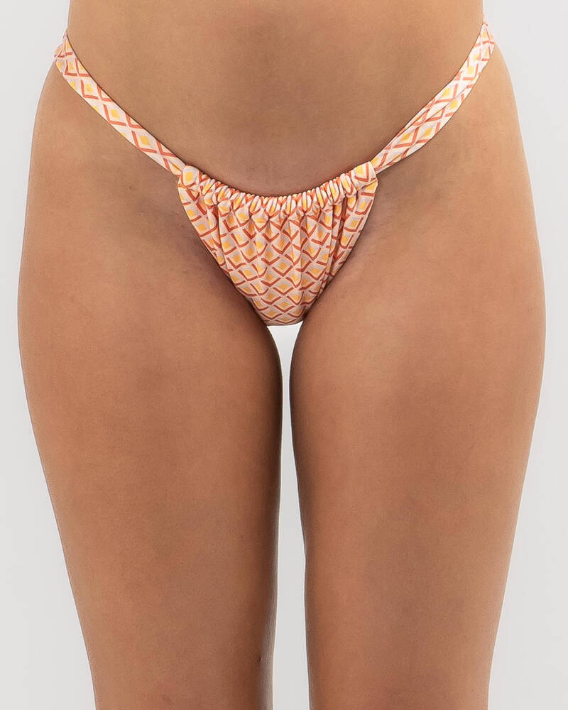 Rhythm Cayman Geo Soft Side Hi Cut Bikini Bottom for Womens