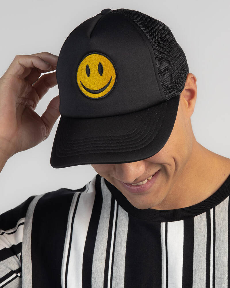Lucid Smiley Face Trucker Cap for Mens