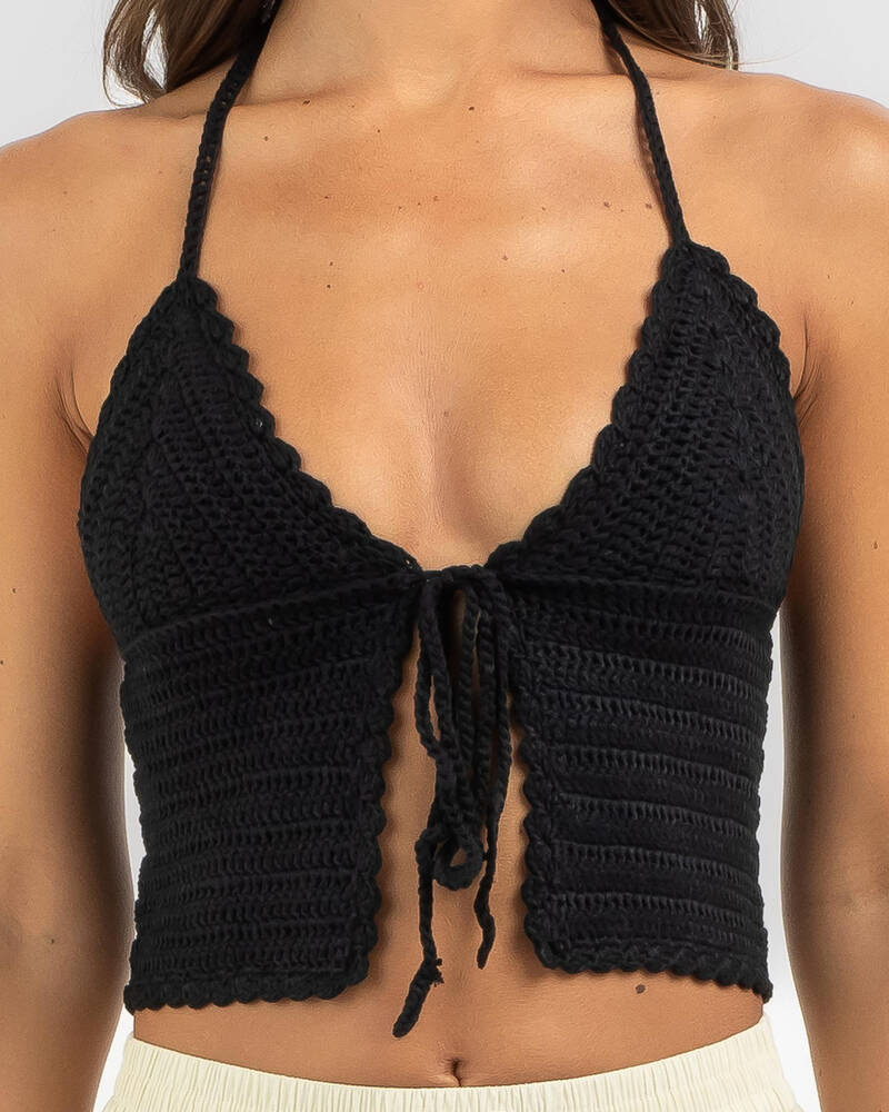 Mooloola Elsa Crochet Tie Up Cami Top for Womens