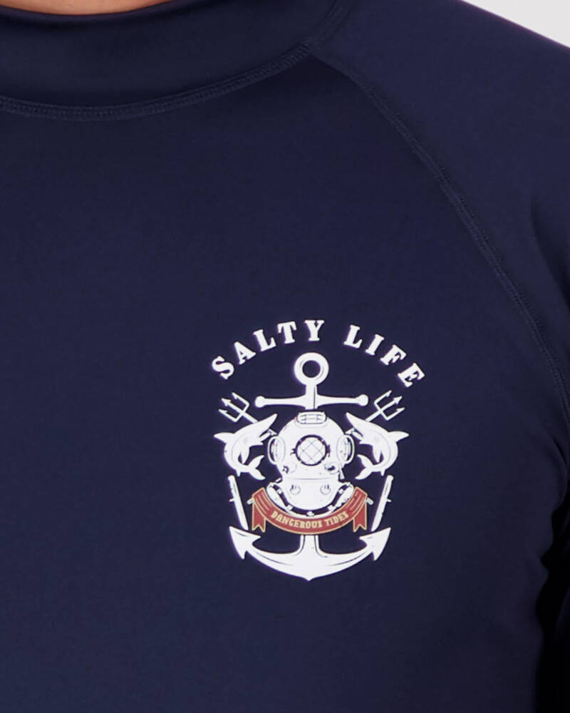 Salty Life Scuba Short Sleeve Rash Vest for Mens