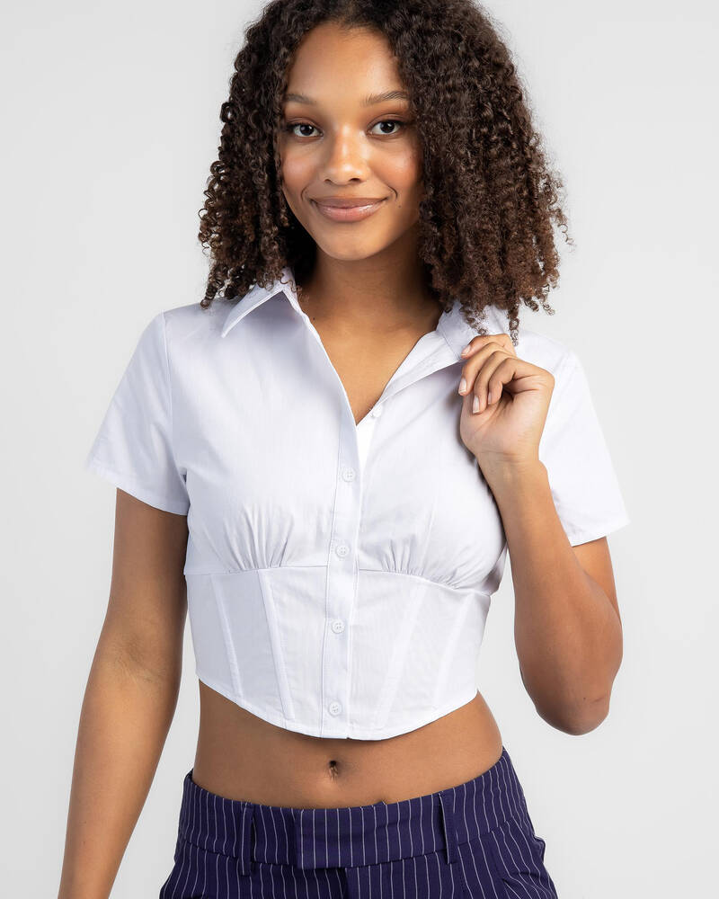 Ava And Ever Willow Corset Short Sleeve Shirt for Womens