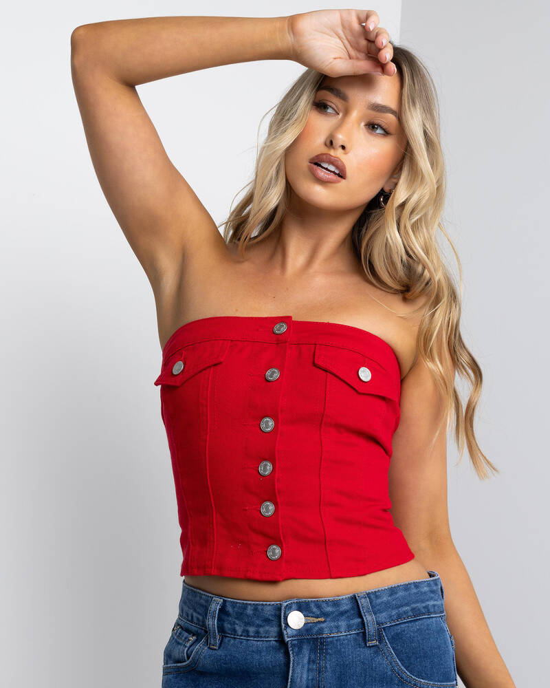 Ava And Ever Nicole Denim Tube Vest for Womens