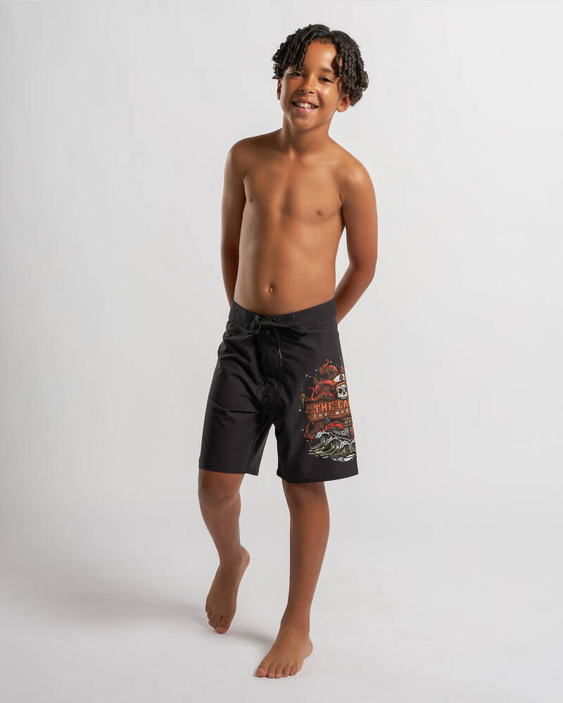 The Mad Hueys Boys' The Kraken Captain Board Shorts for Mens