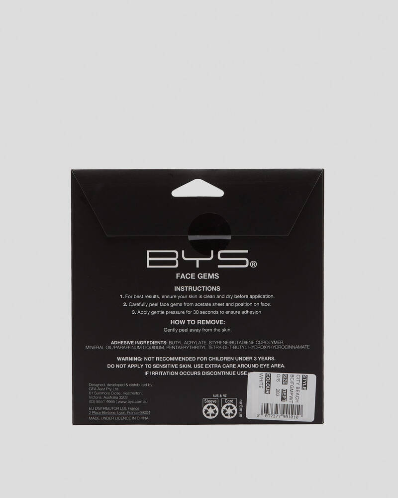 BYS White Pearl Face Gem Pack for Womens