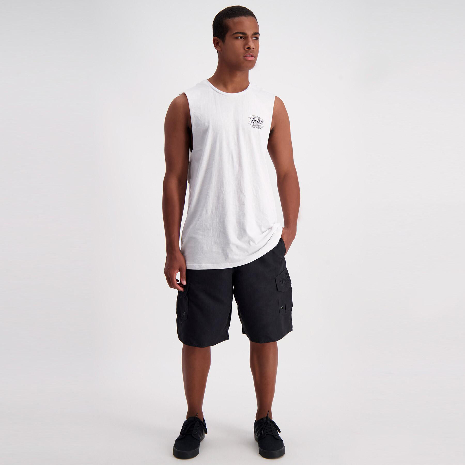 Dexter Signature Muscle Tank In White - FREE* Shipping & Easy