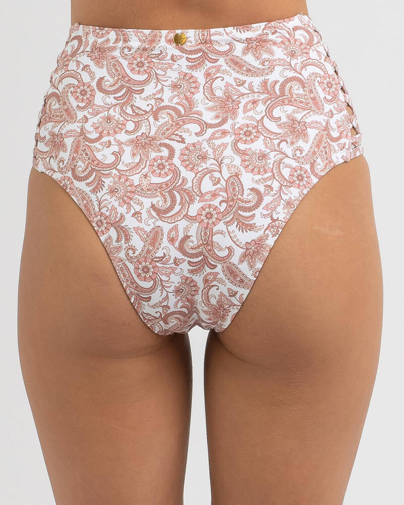Kaiami Zadie Strappy High Waisted Bikini Bottom for Womens