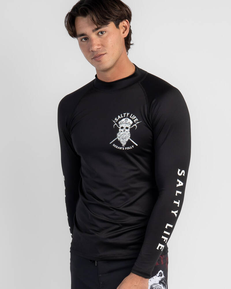 Salty Life Marauder Long Sleeve Rash Vest for Mens