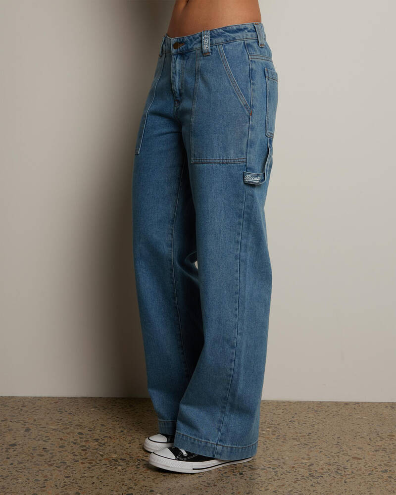 Rusty Billie Low Wide Denim Carpenter Jeans for Womens