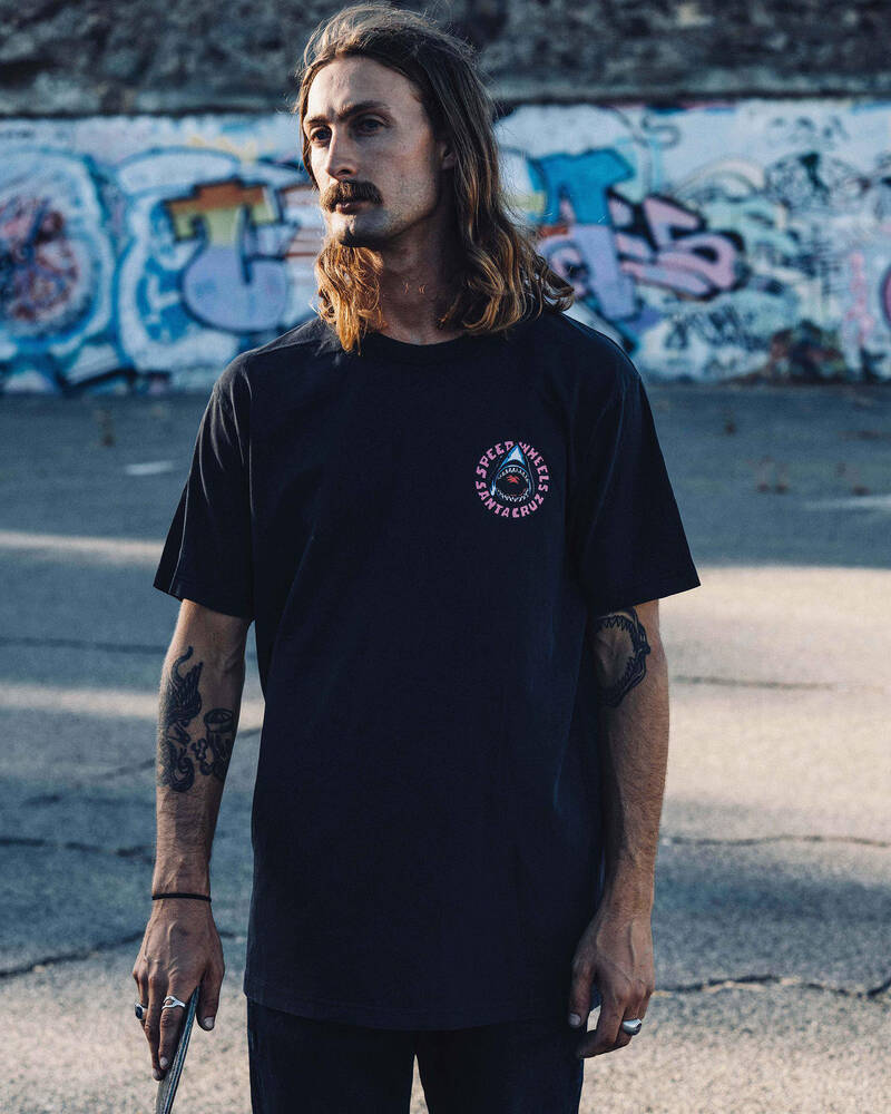 Santa Cruz Speed Wheels Shark T-Shirt for Mens