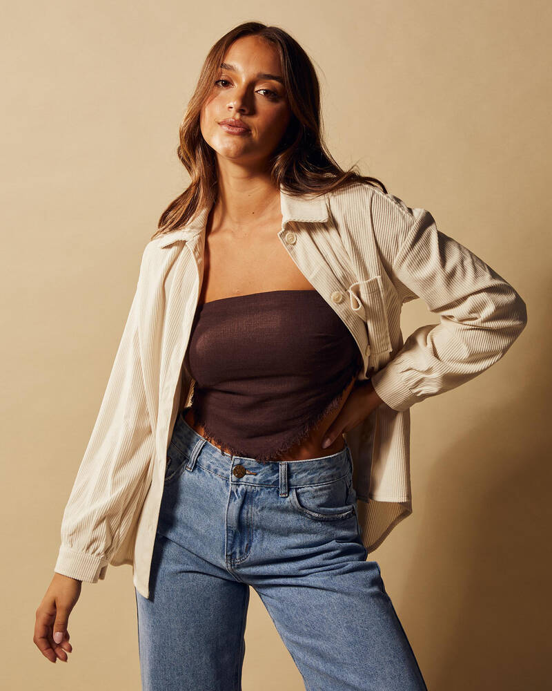 Mooloola Ontario Cord Long Sleeve Shirt for Womens