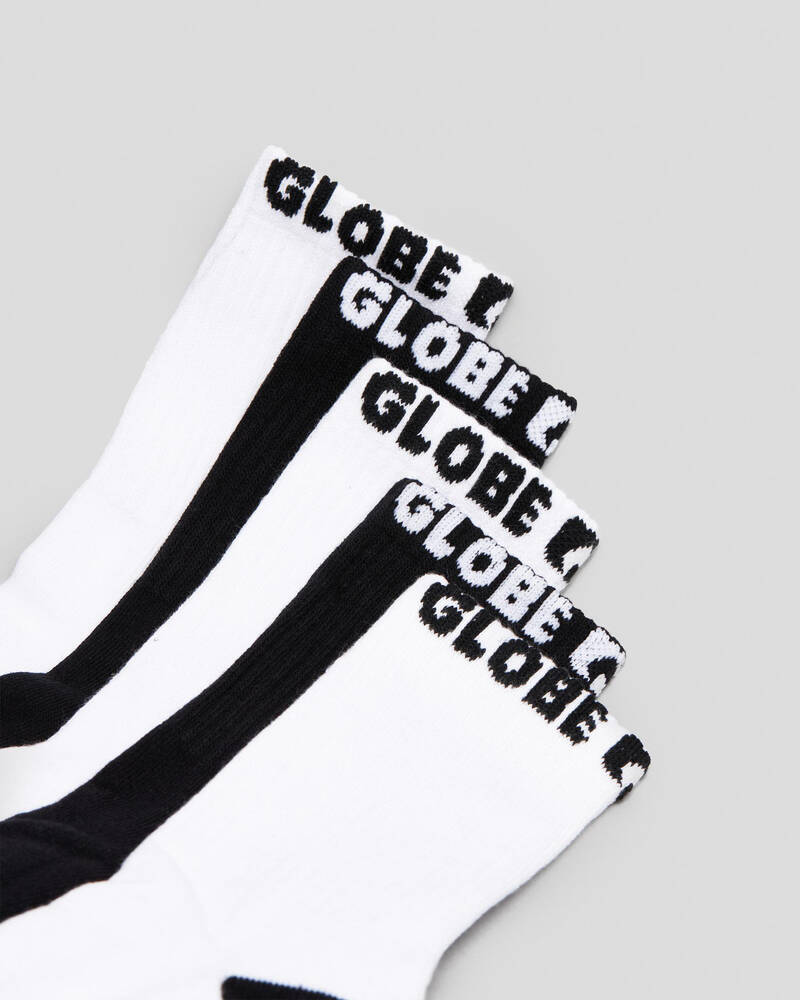 Globe Quarter Crew 5 Pack Socks for Mens