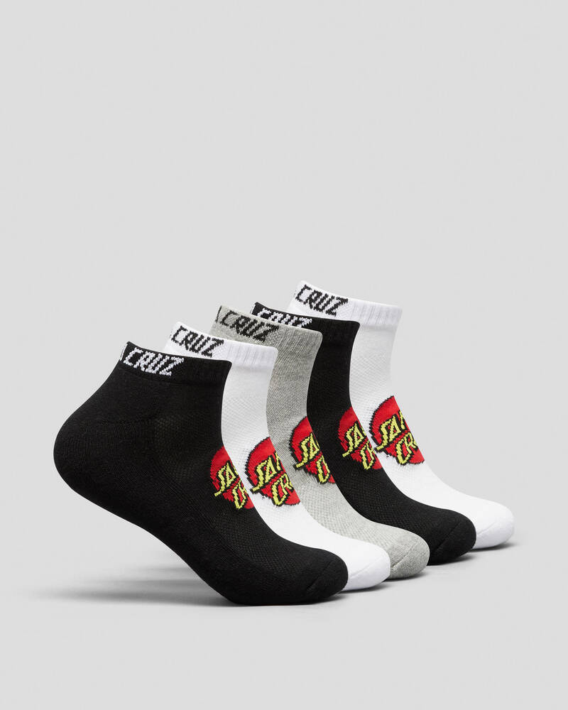 Santa Cruz Classic Dot Ankle Socks 5 Pack for Mens