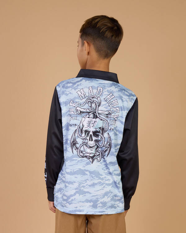 Boys' Rope Skull Anchor Fishing Shirt