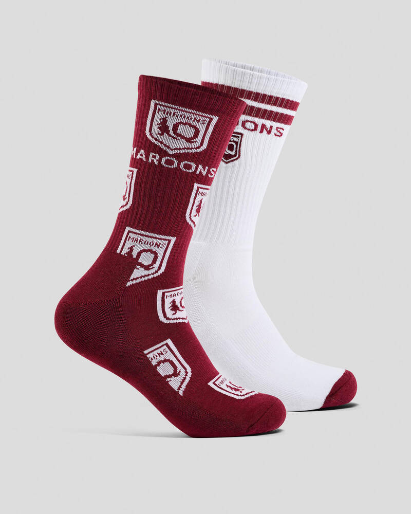 FOOT-IES Maroons Icons Sneaker Socks 2 Pack for Mens