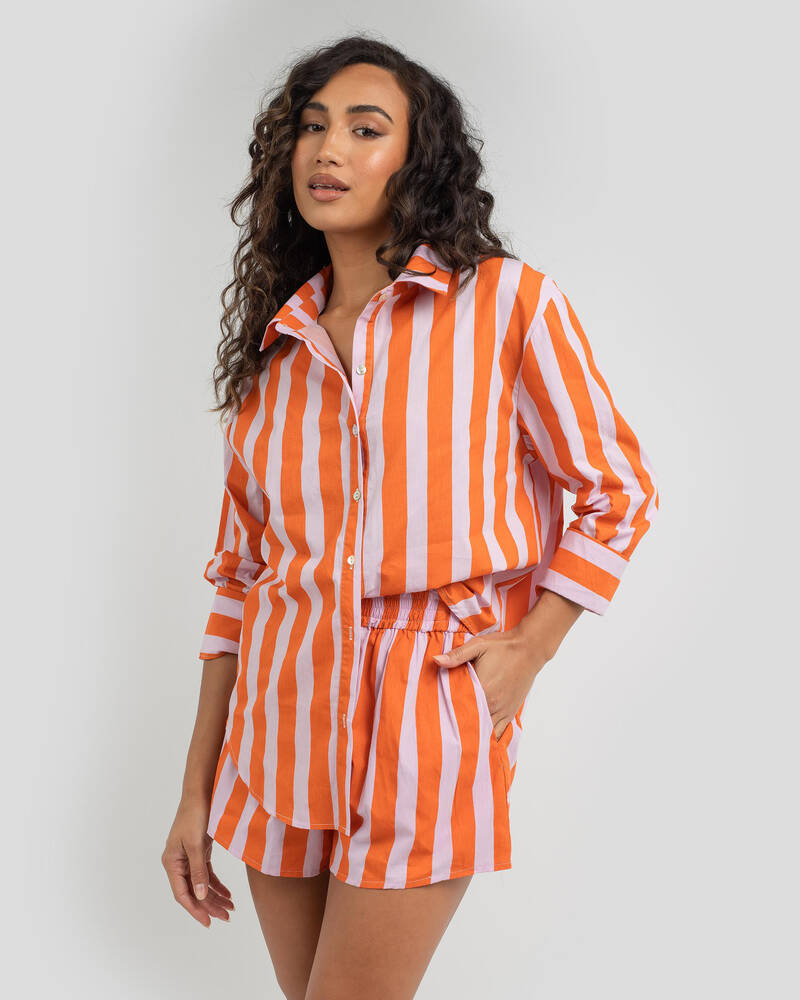 Paper Heart Candy Stripe Short for Womens