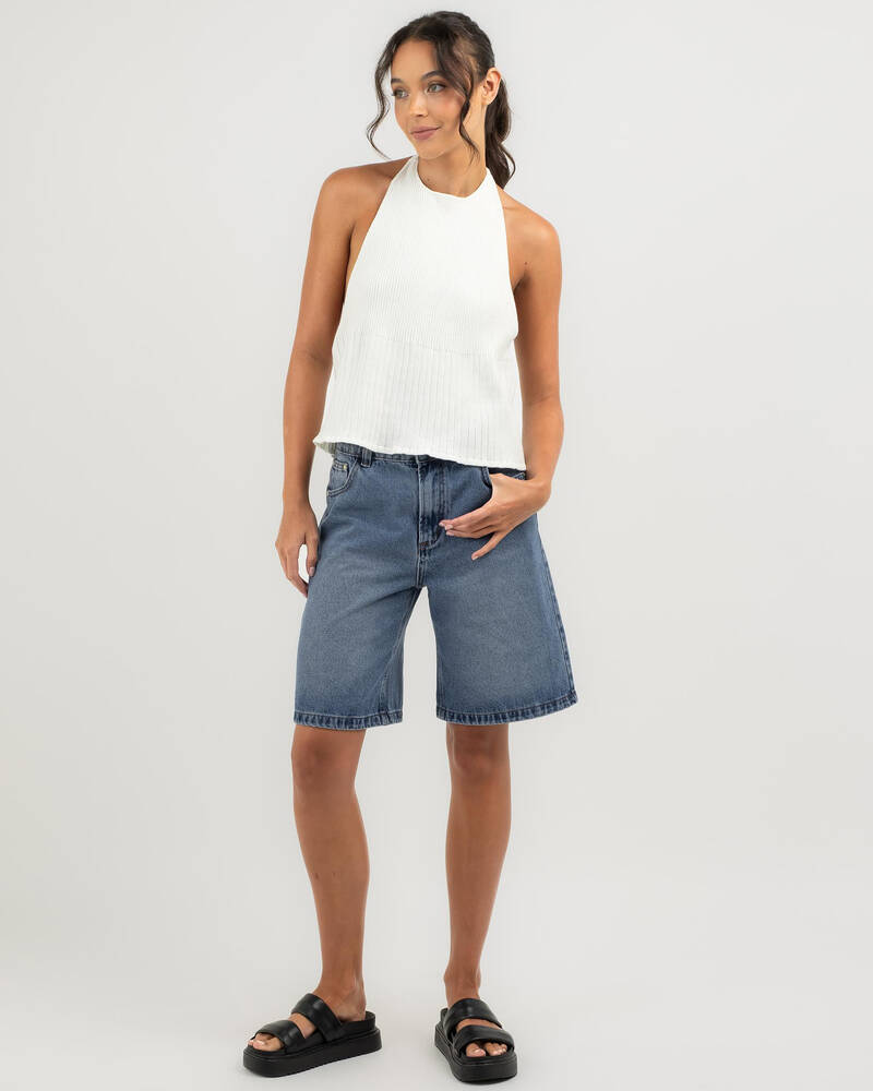 Mint Vanilla Edwina Halter Neck Knit Top for Womens