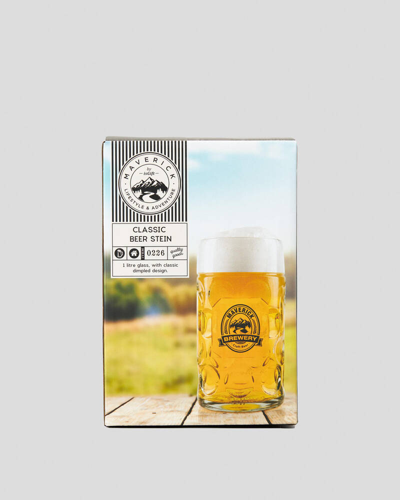 IS Gift MV 1L Classic Glass Beer Stein for Mens
