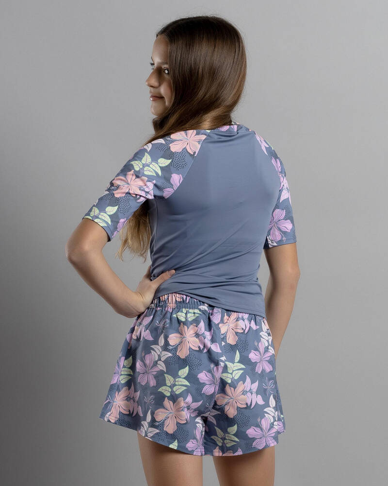 Roxy Girls' Hidden Garden Short Sleeve Rash Vest for Womens