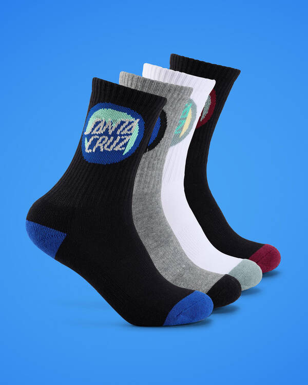 Boys' Bold Shadow Dot Crew Socks 4 Pack