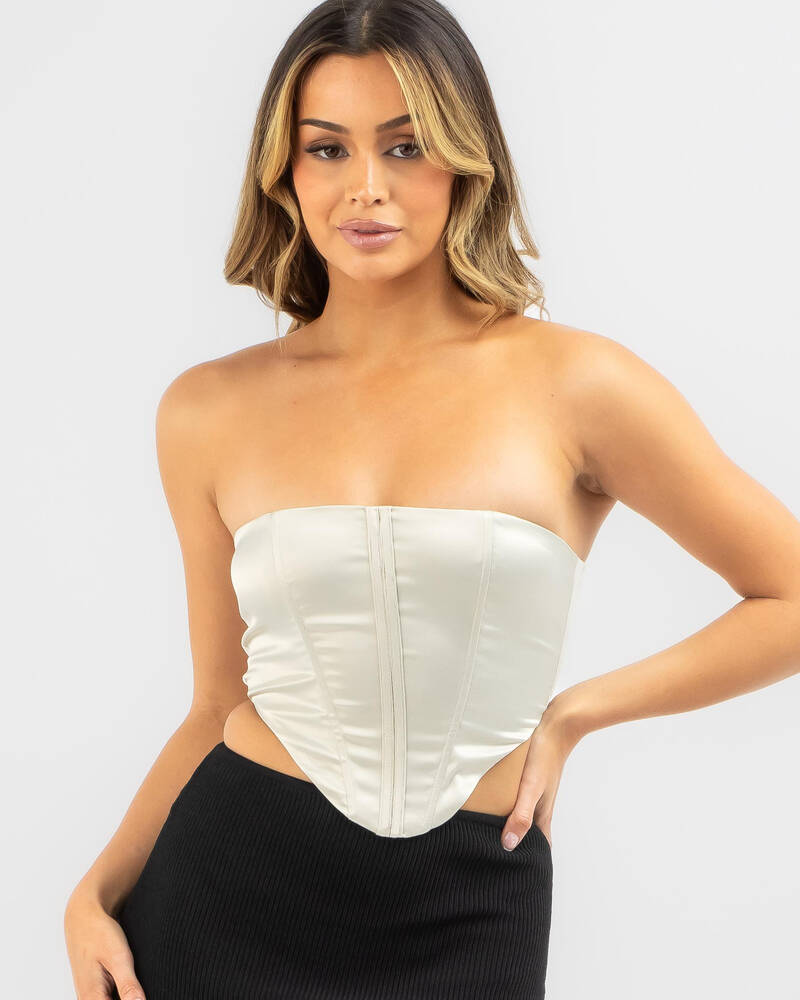 Ava And Ever Isabella Satin Corset Top for Womens