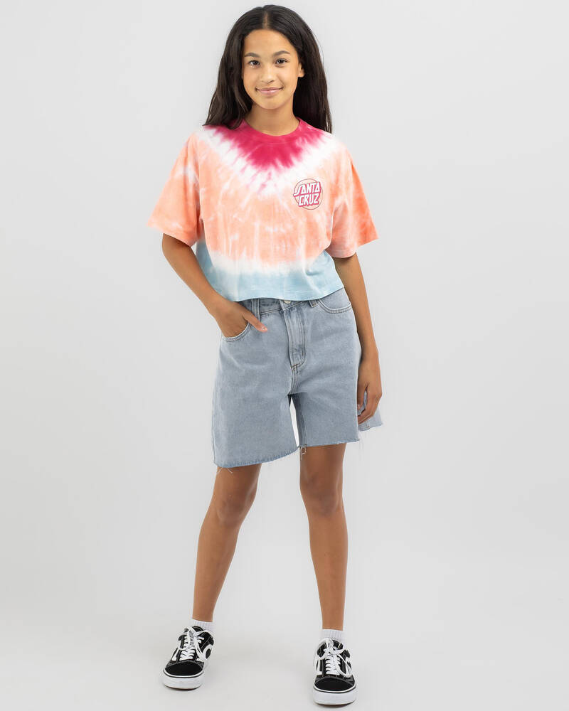 Santa Cruz Girls' Dot Redux Tie Dye T-Shirt for Womens