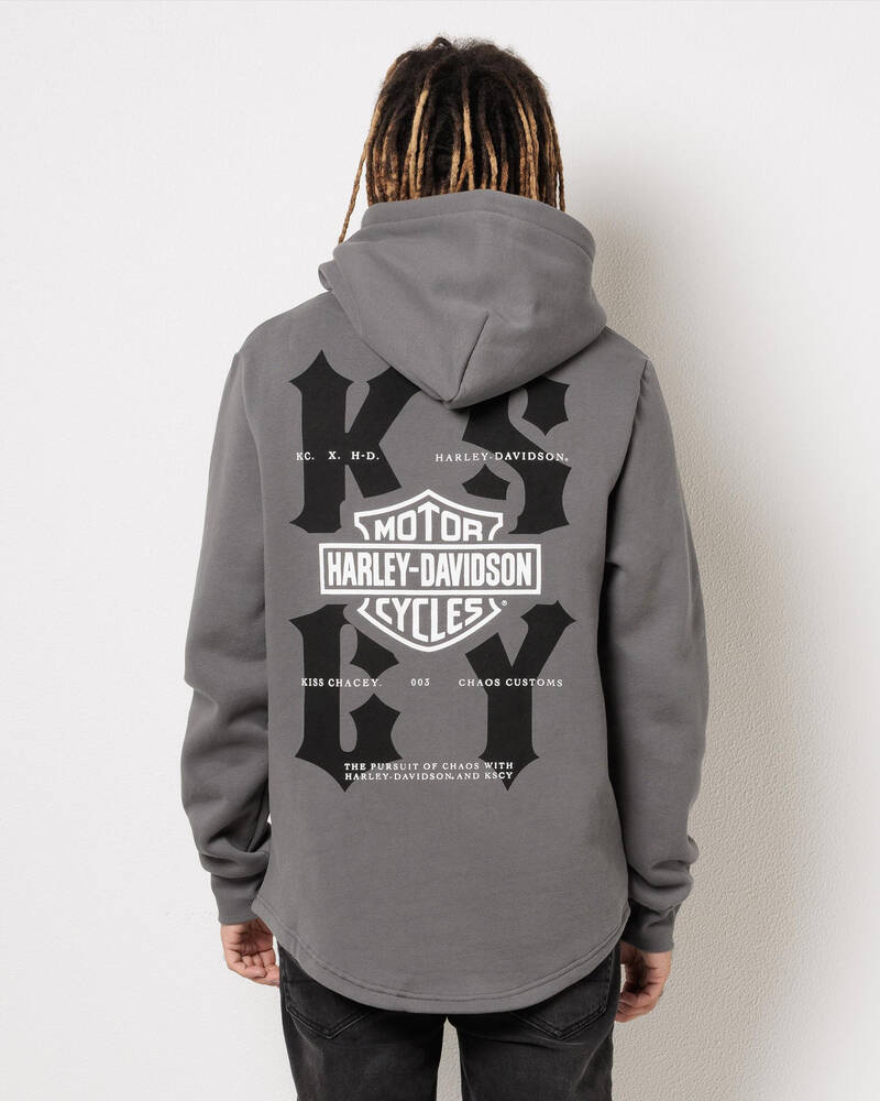 Kiss Chacey Hog Duel Curved Hoodie x Harley Davidson for Mens