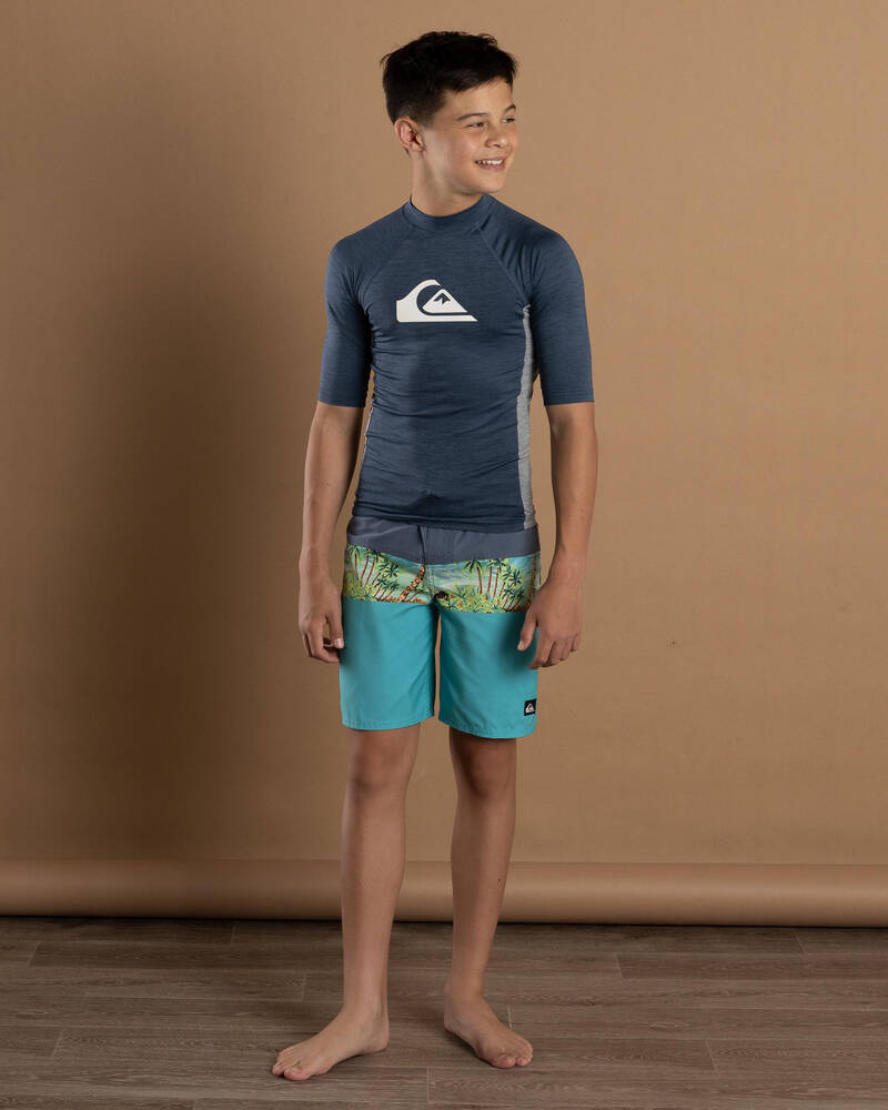 Quiksilver Boys' Everyday UPF50 Comp Short Sleeve Rash Vest for Mens