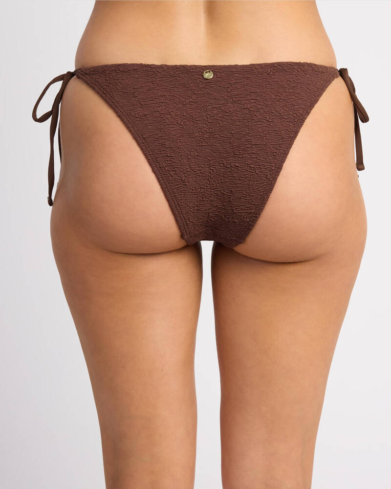 Rusty Sandalwood Midi Side Tie Bikini Bottom for Womens
