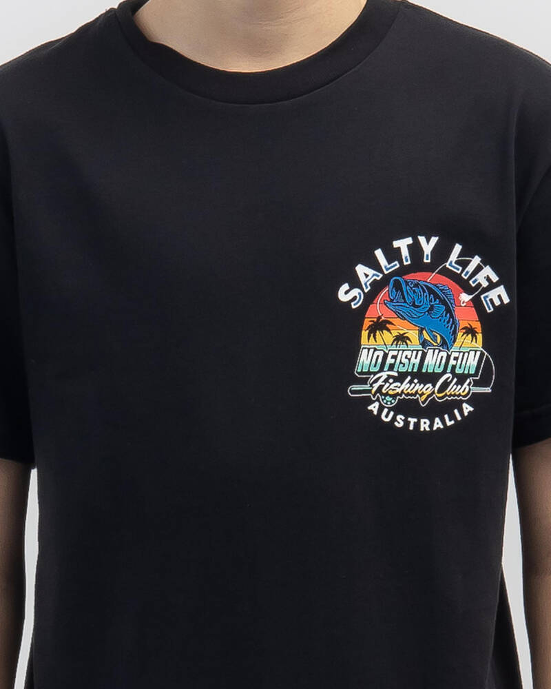 Salty Life Boys' No Fish No Fun T-Shirt for Mens